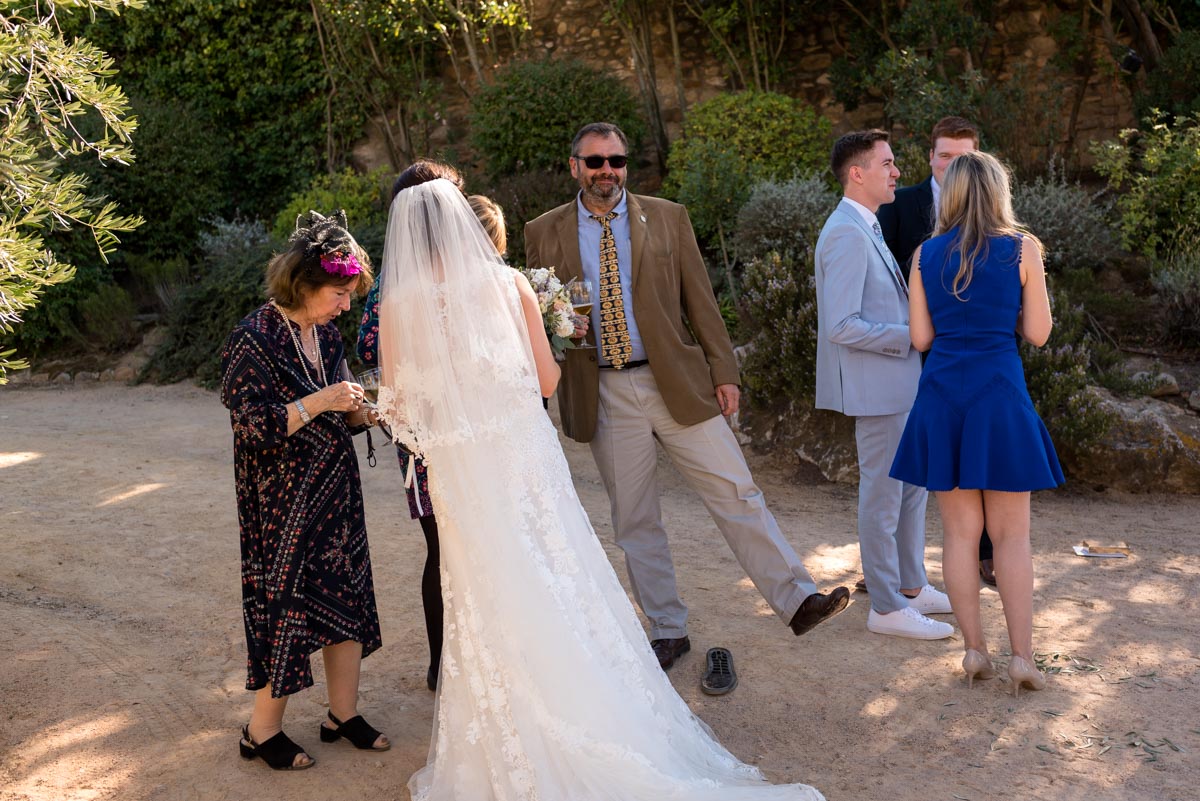 photograph of wedding guests at rebecca and matts wedding