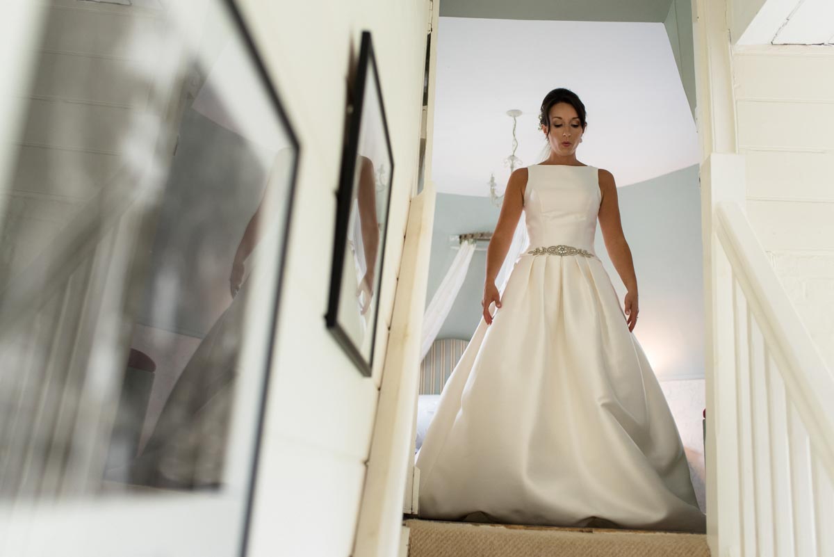 Simple and stunning wedding dress for Odo's Barn wedding in Kent
