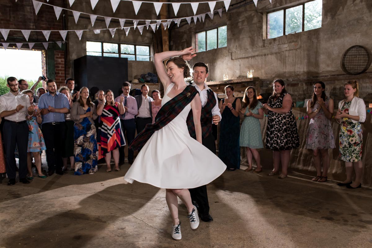 Hannah and Matthew photographed at their Kent wedding barn dance
