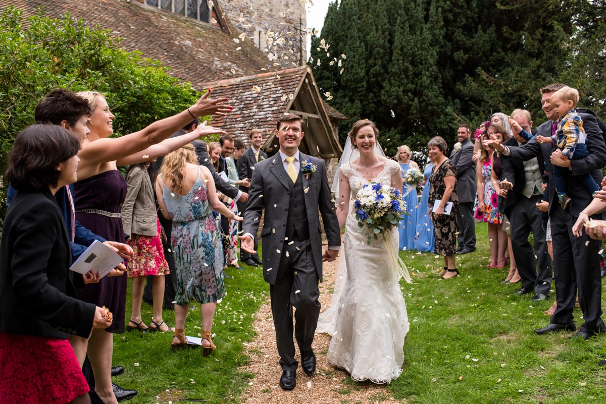 Canterbury wedding photography, confetti photo