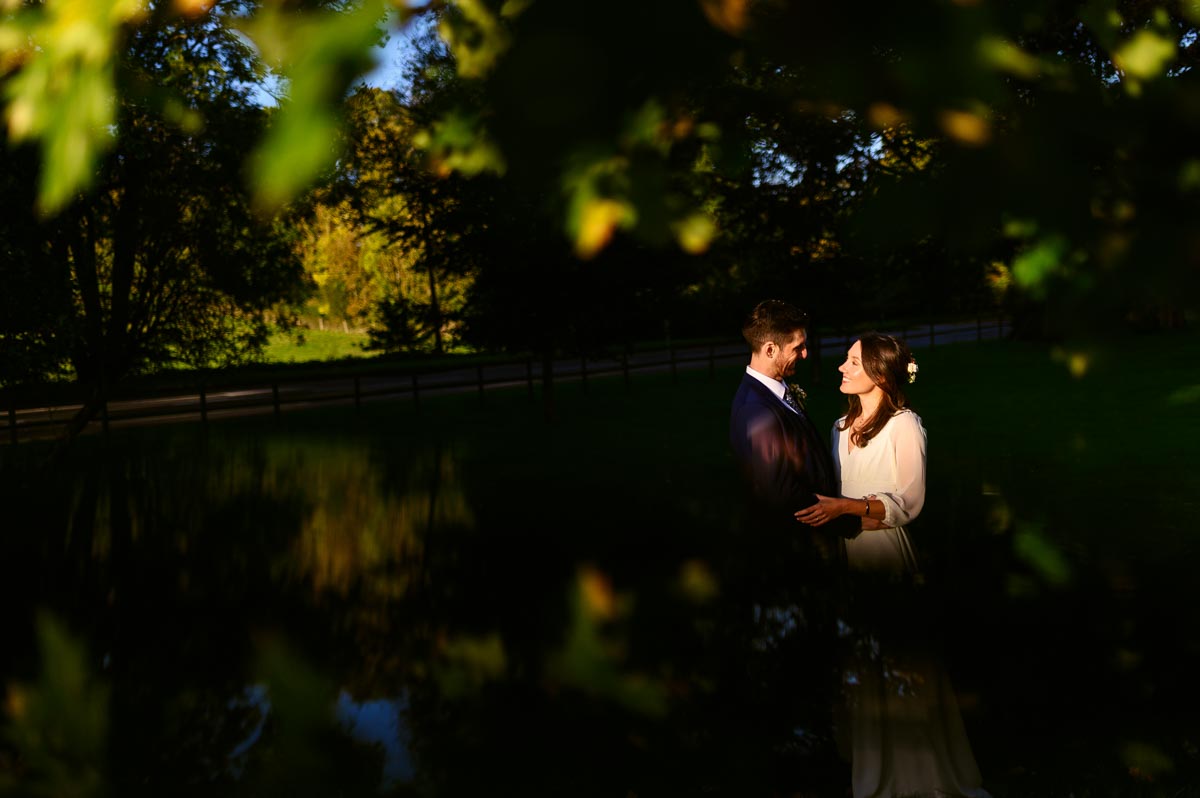 Wedding portrait of Ed and Stephanie at Chilham Village Hall
