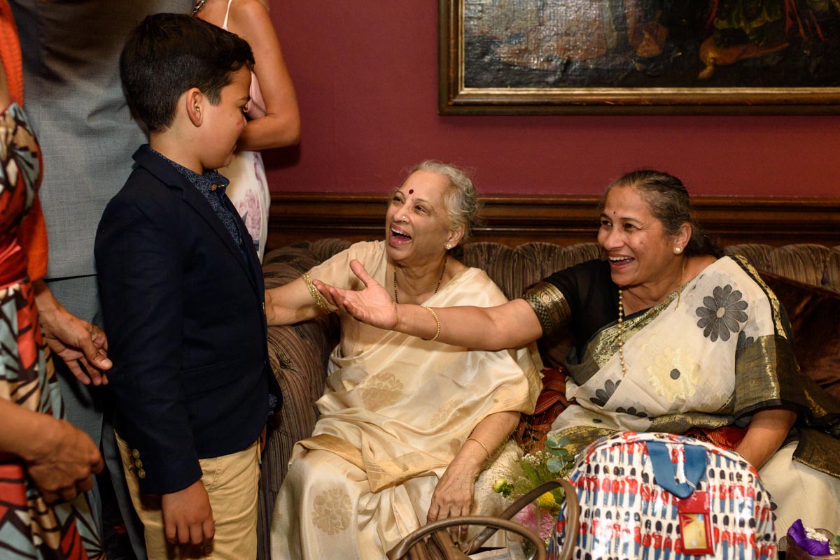 Indian wedding guests at Vinita and Dougs reception at Chilston park