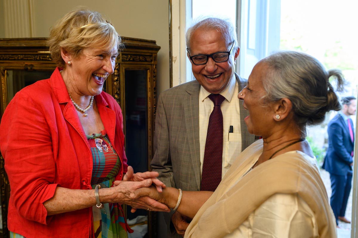 Wedding guests photographed at Vinita and Dougs wedding at Chilston park in kent