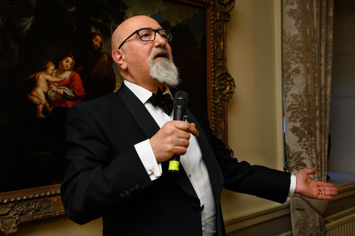 Wedding speeches at Doug and Vinitas reception at Chilston park