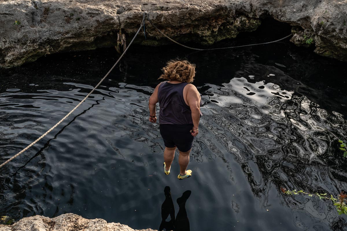 Floating woman in world without weddings