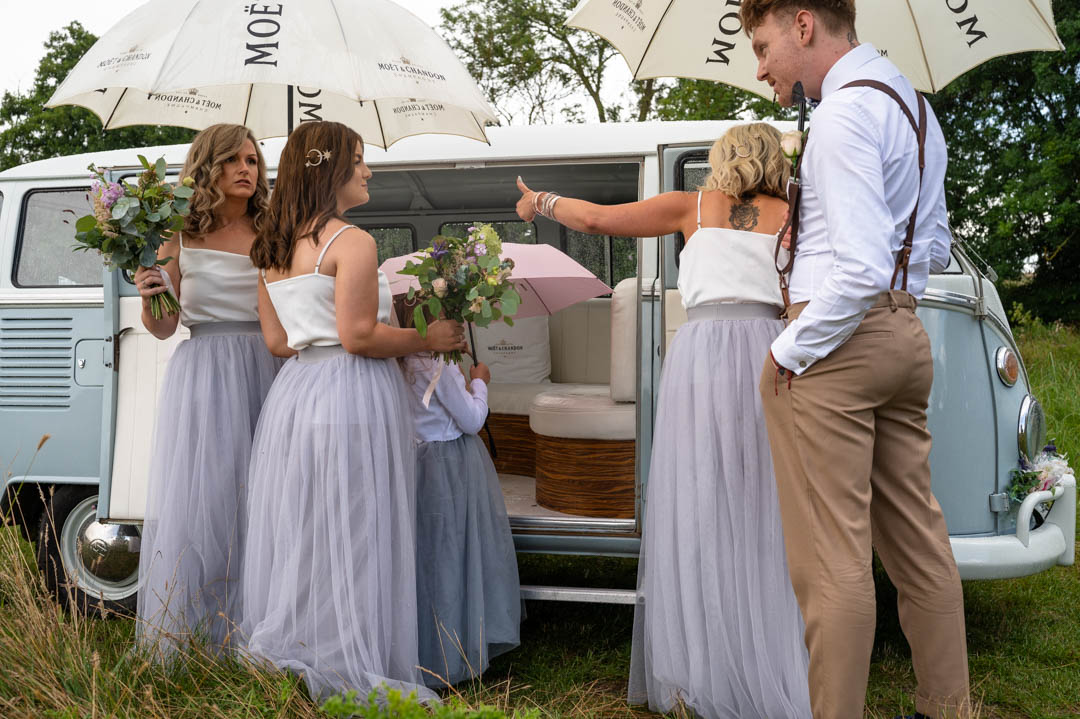 Bridal party photographed at The Wilderness wedding venue