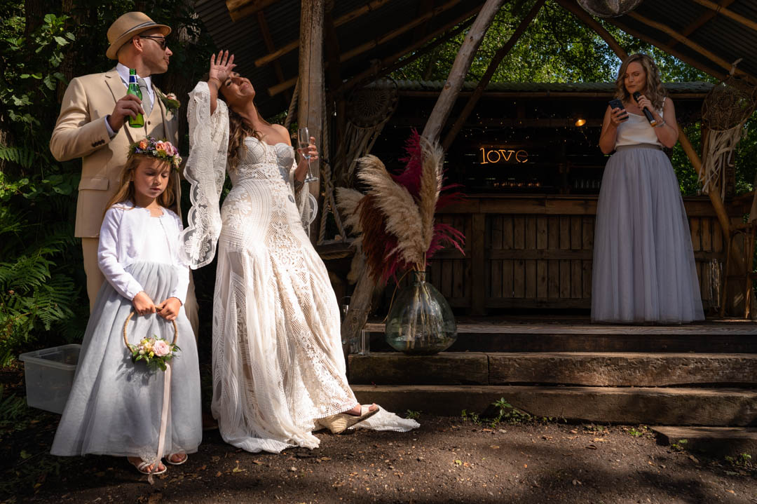 Photograph of speeches at The Wilderness wedding venue