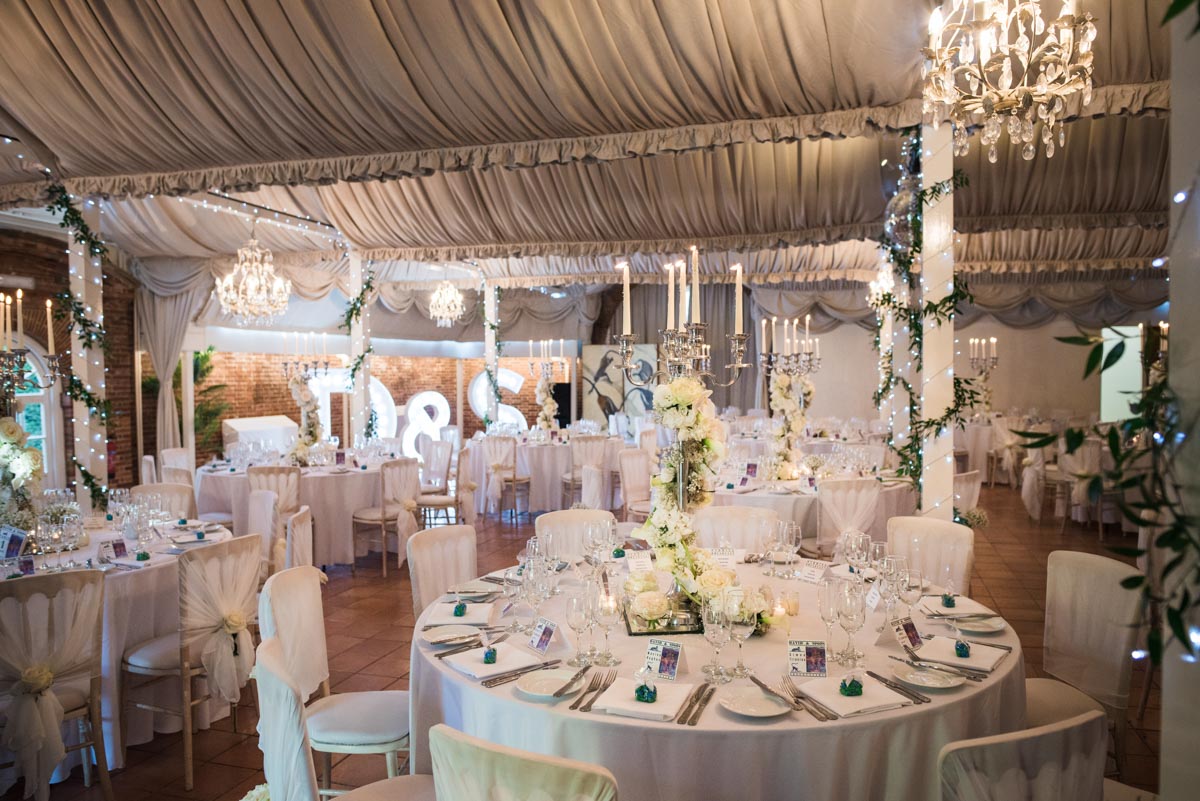 Photograph of the table decorations at Port Lympne Mansion, one of my favourite Kent wedding venues