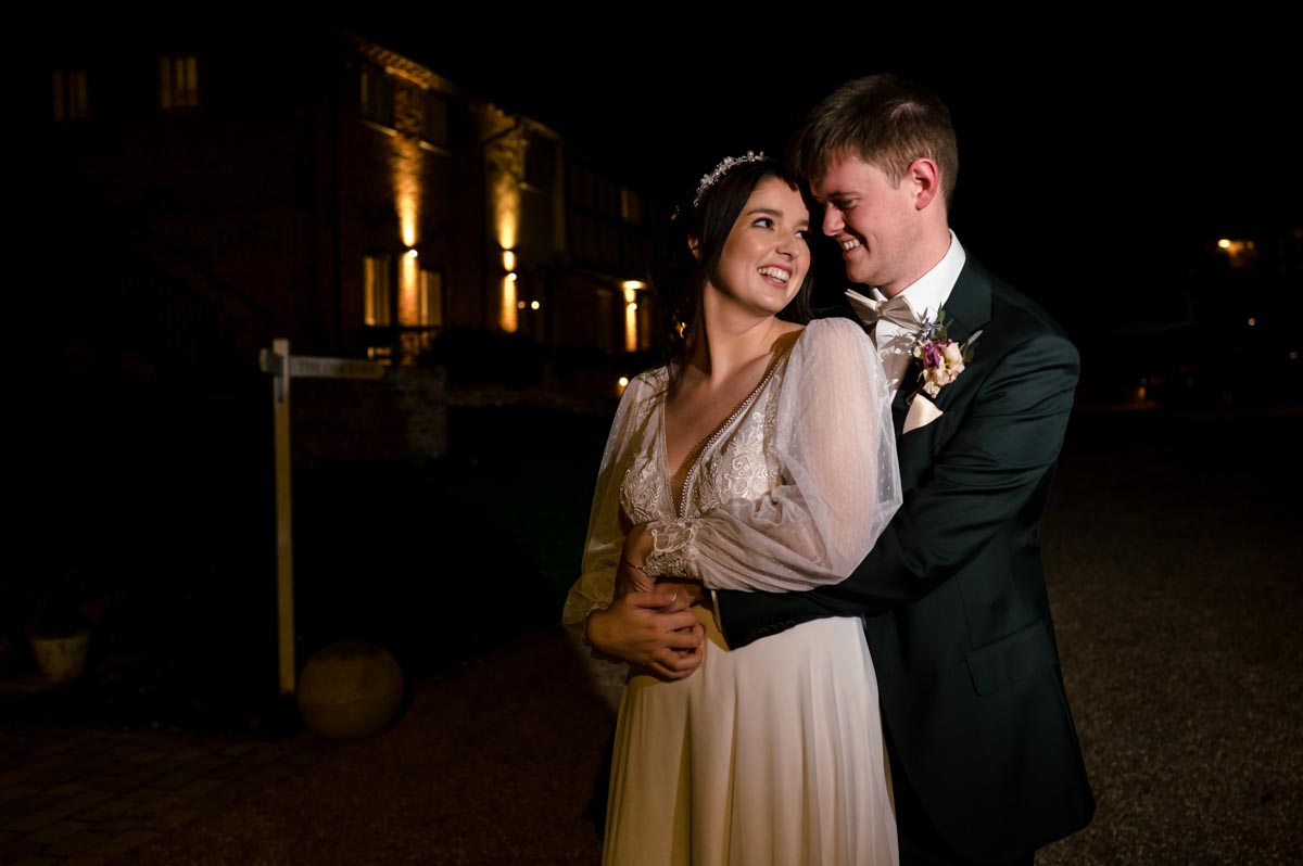 Couple portrait at the Oak Barn, Framne Farm wedding