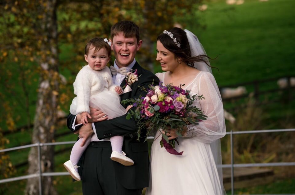 Photo of Will, Sophia and Amelie on their wedding day