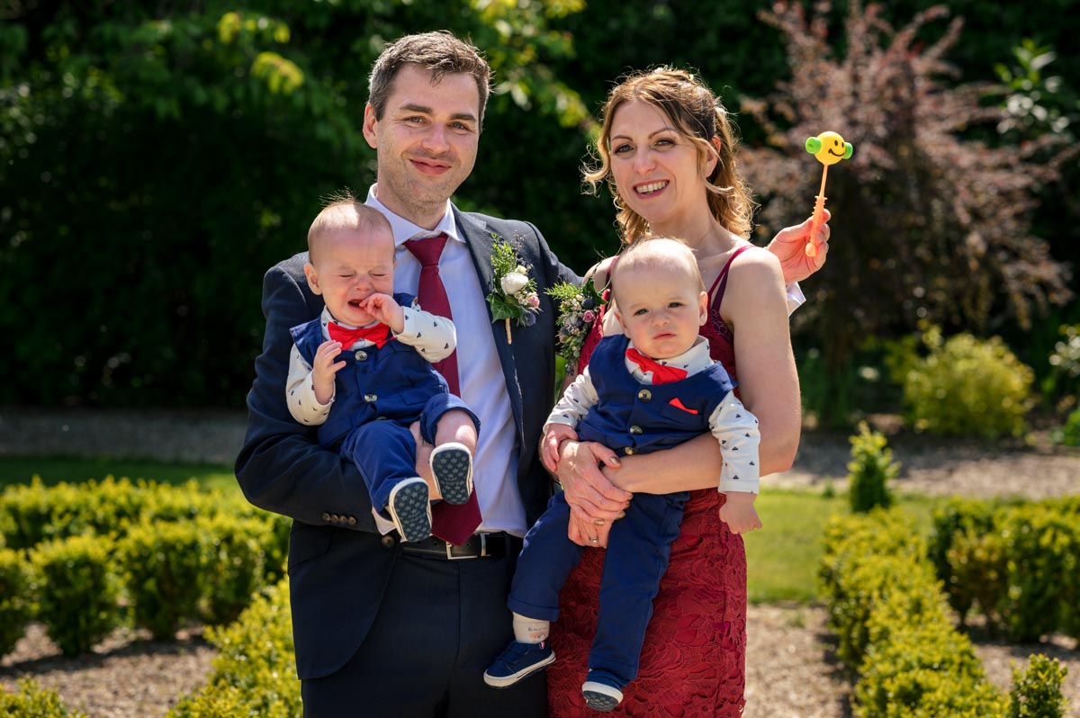 group photo at wedding at the secret garden in ashford, kent