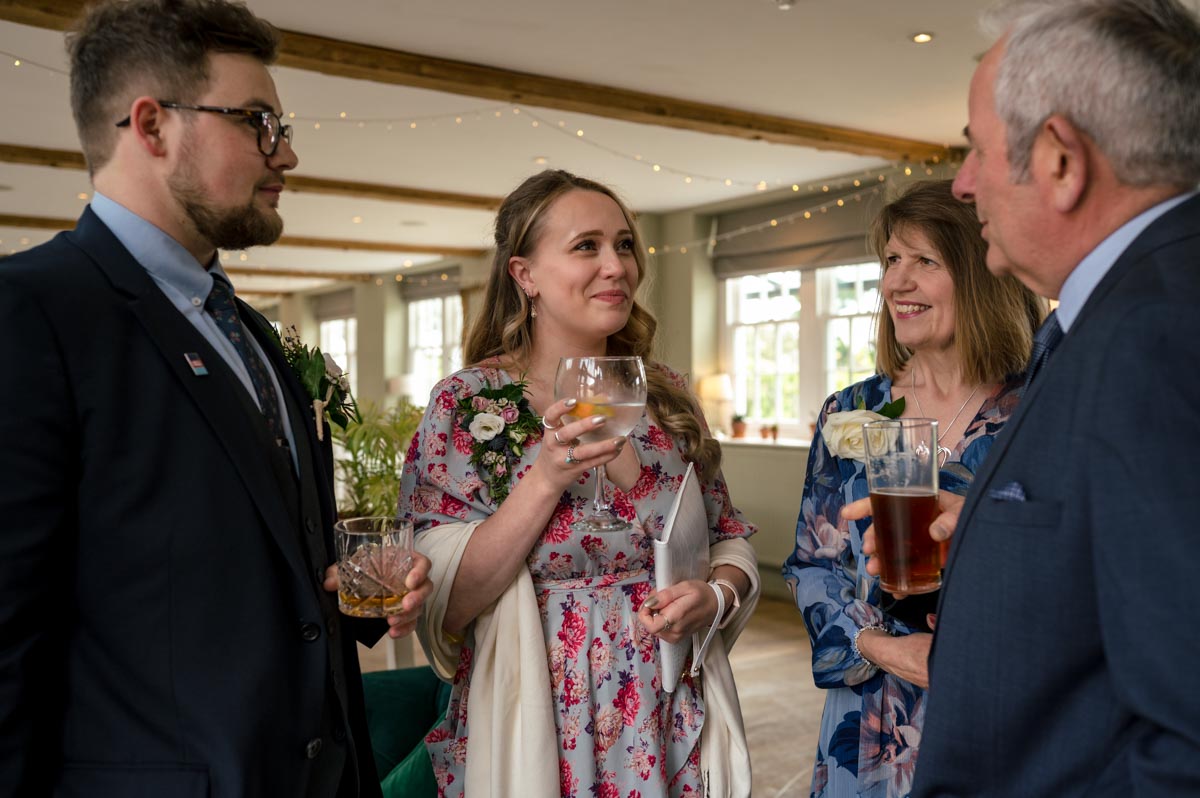 guest at the secret garden wedding of Rachel and Tony