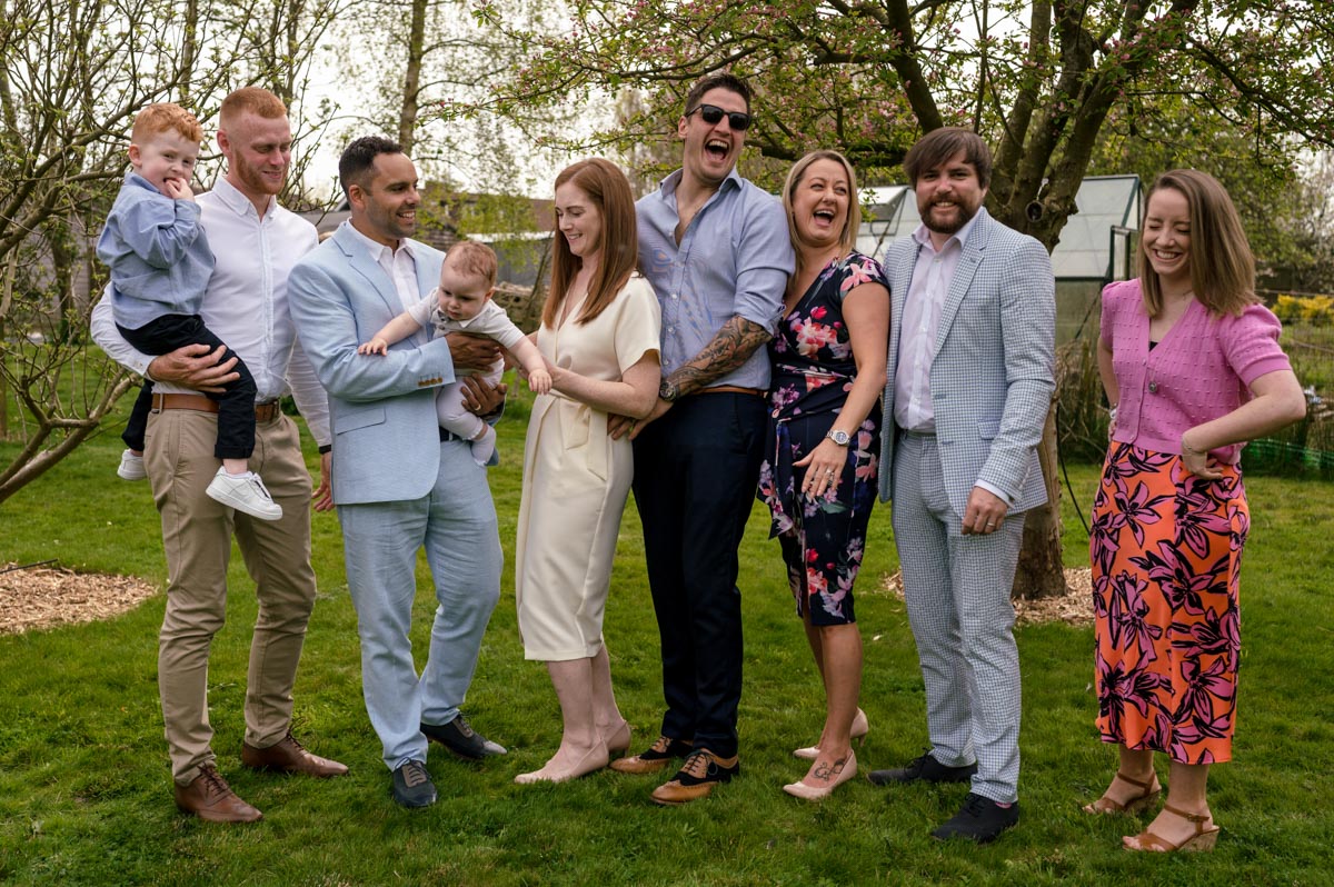 Group photo after church christening in Kent