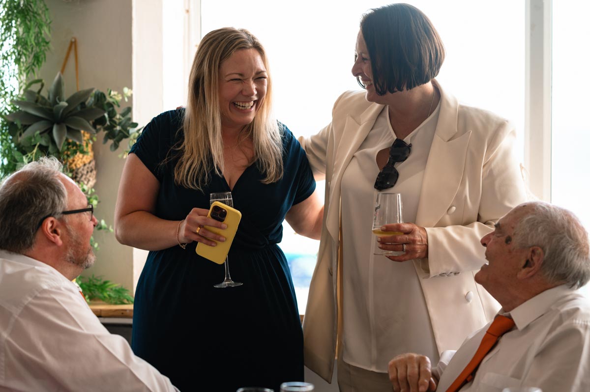 Bride and wedding guests