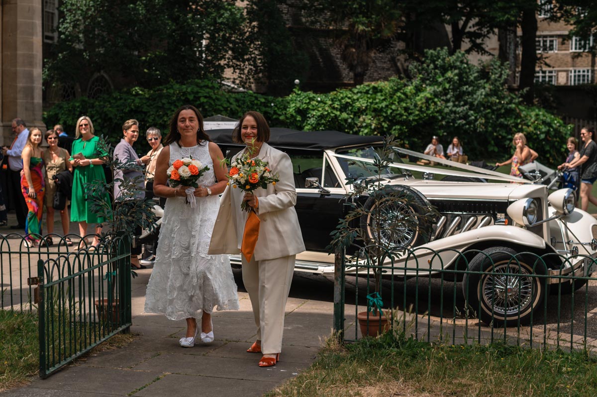 Donna and Sharon photographed at The Brighton Royal Pavillion on their wedding day