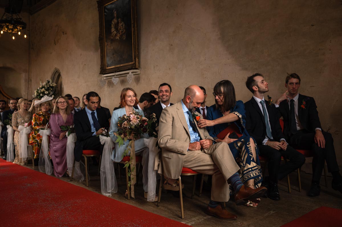 Photograph of brides mum and family at Bilsington Priory wedding in Kent