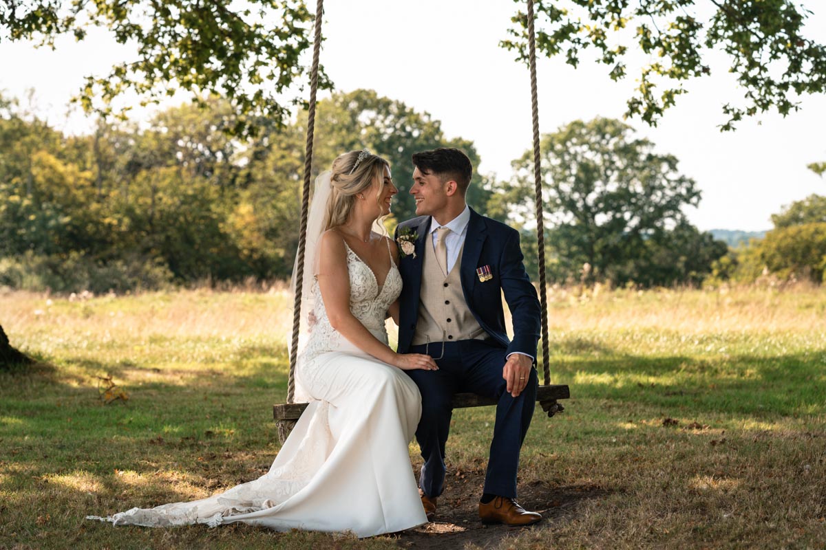 Wedding portrait of Sarah and James at their Swallows oast wedding