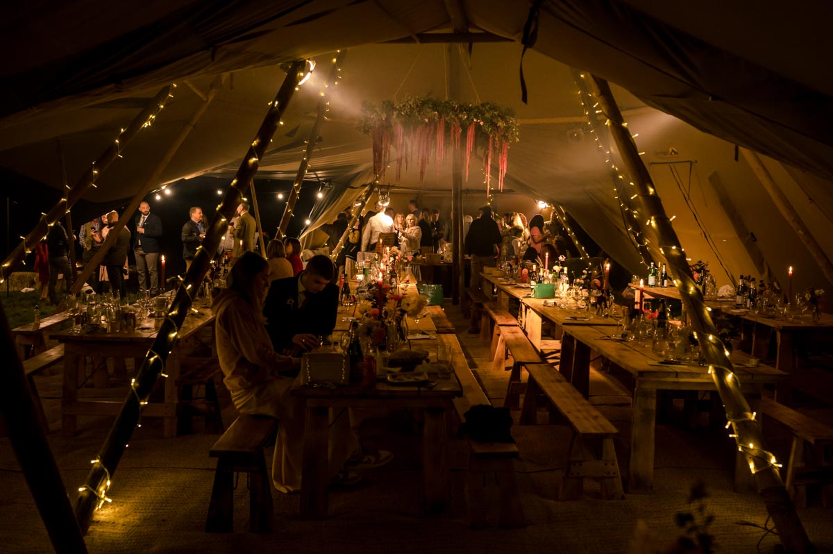 Wedding tipi photograph of interior