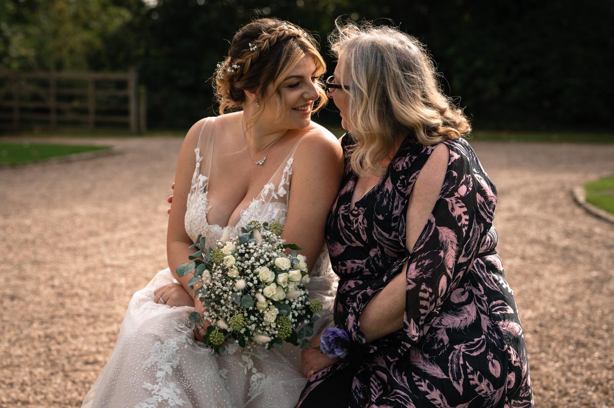 bride and her mum photograph at westenhanger castle wedding