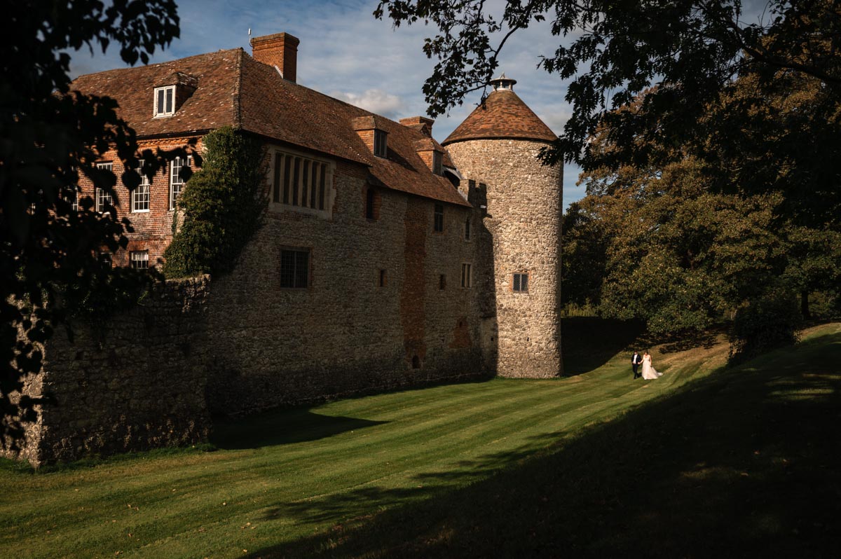 paige and david portrait at westenhanger castle wedding