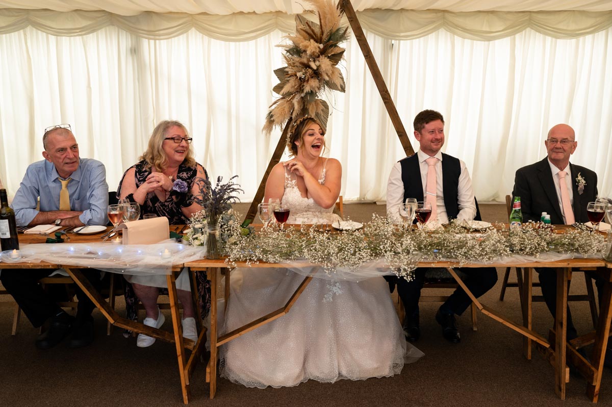 wedding speeches in marquee at westenhanger castle