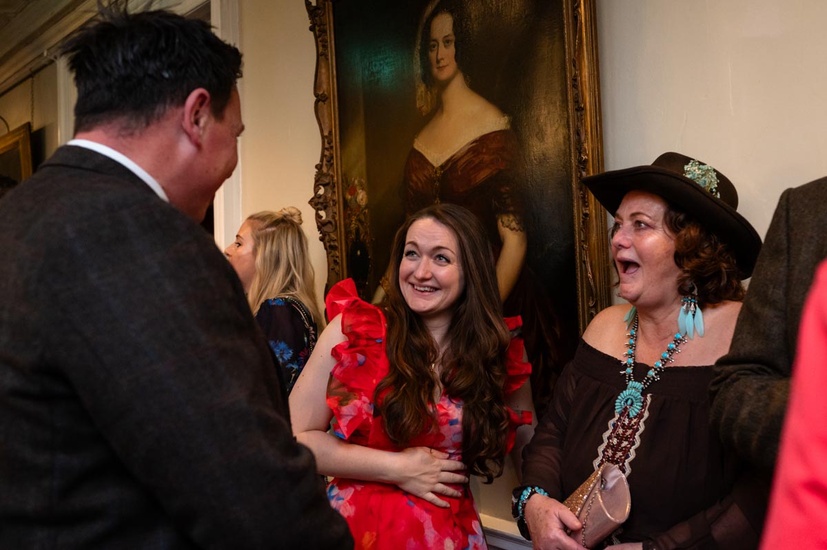 Chilston park Hotel wedding photography. Diane & James wedding guests