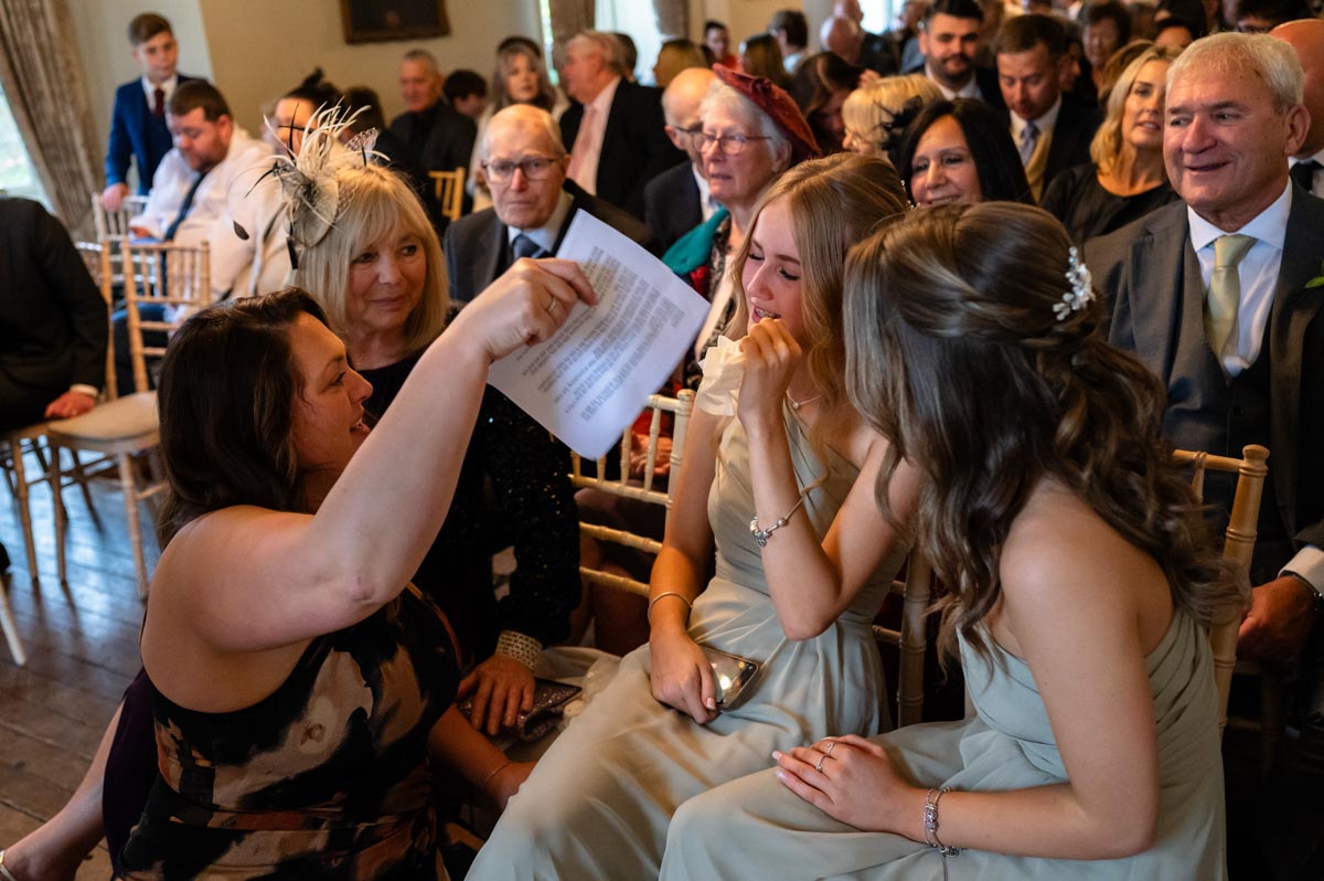 Chilston park Hotel wedding photography. Wedding guests